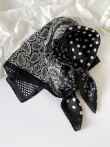 Retro Contrast Bohemian Paisley Print Satin Scarf