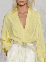 Elegant And Comfortable Chiffon Blouse And Satin Skirt Set