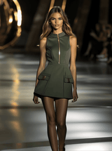 【24-hour shipping out】Casual Fashion Half Zip Cargo Pocket Sleeveless Mini Dress