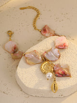 Ocean Style Irregular Shell Conch Niche Design Stainless Steel Bracelet