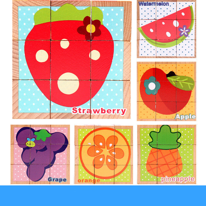Montessori Wild Friends 6-Side Puzzle Blocks