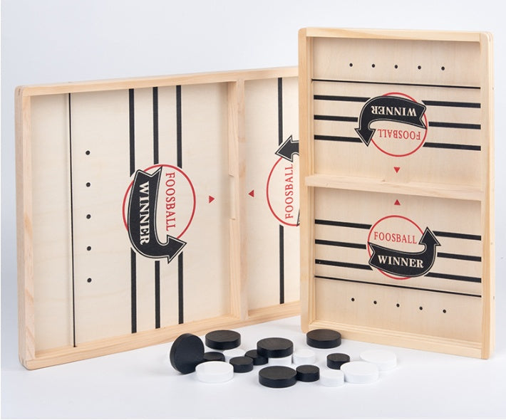 Fast Sling Puck Game – Kids Wooden Table Hockey Board for Family & Party Play