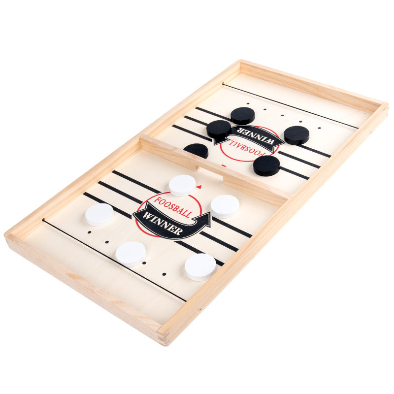 Fast Sling Puck Game – Kids Wooden Table Hockey Board for Family & Party Play