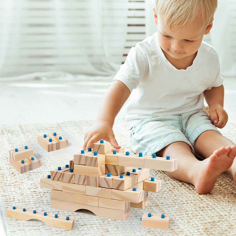 Montessori Wooden Building Blocks Set – Creative Construction Toy for Kids
