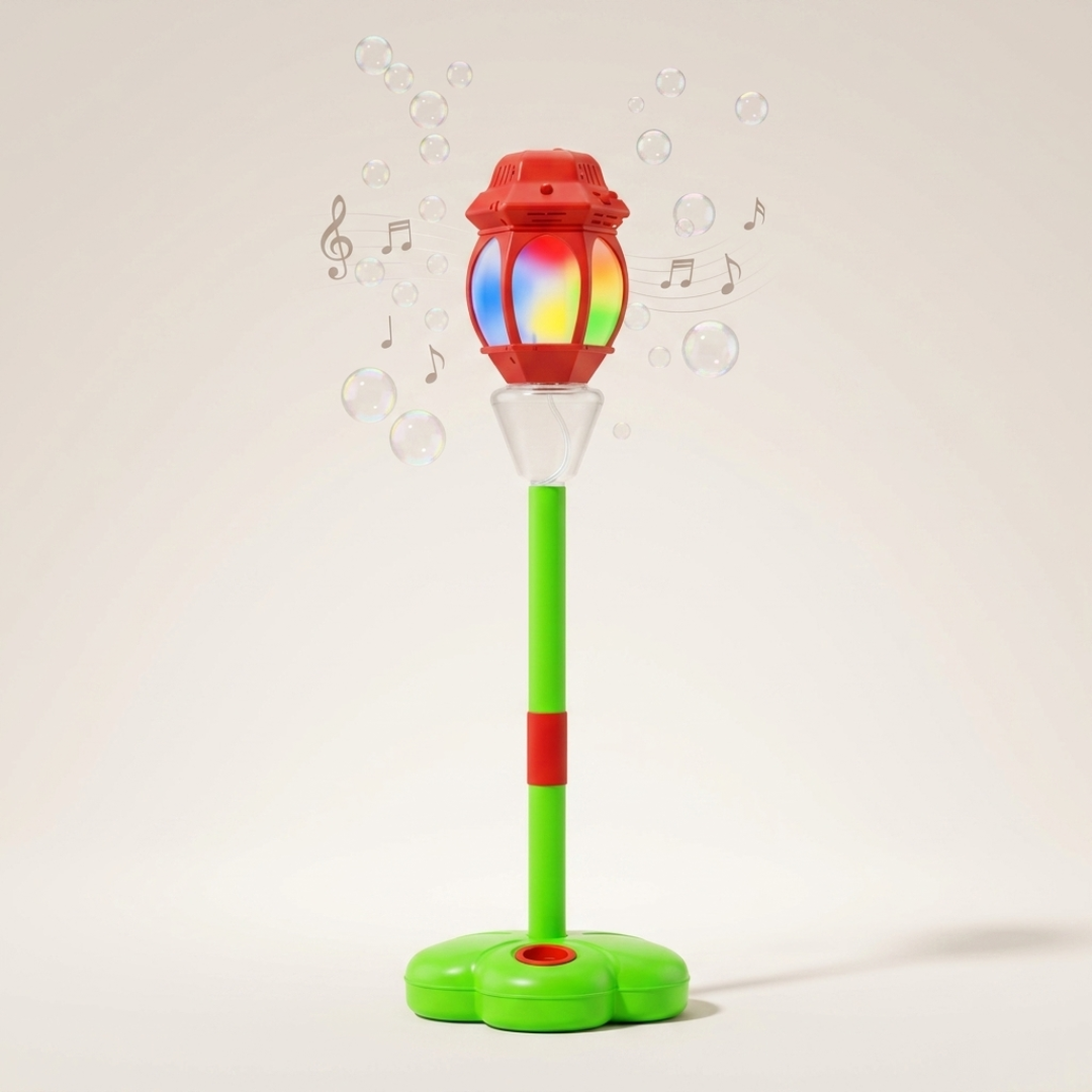 BubbleGlow Street Lamp – Musical Bubble Machine for Kids