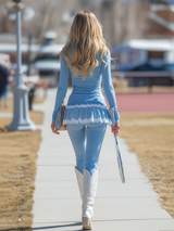 Elegant And Charming Vintage-style Hooded Top And Leggings Set