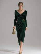 Elegant Velvet Midi Dress