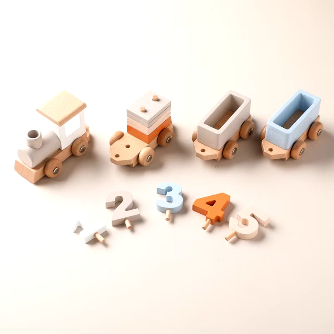 Wooden Train Set for Toddlers – Educational Toy