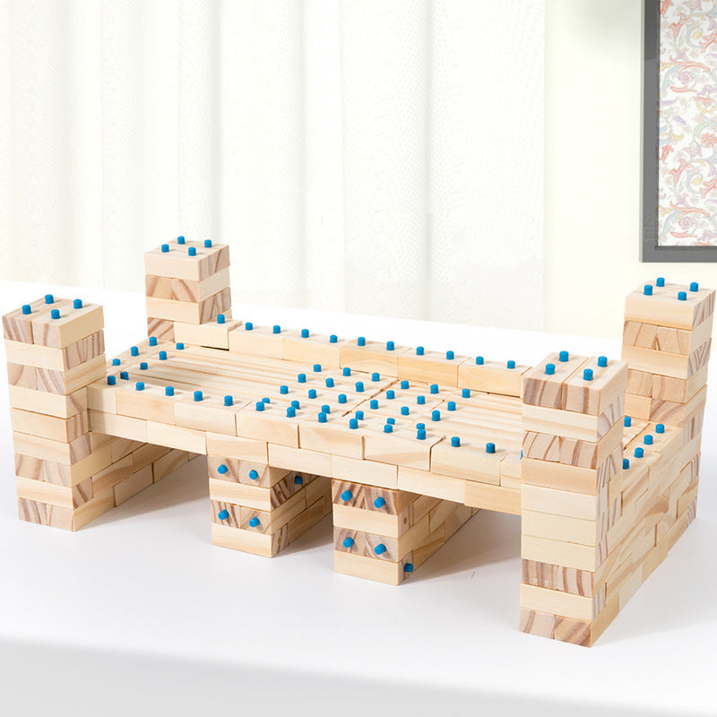 Montessori Wooden Building Blocks Set – Creative Construction Toy for Kids