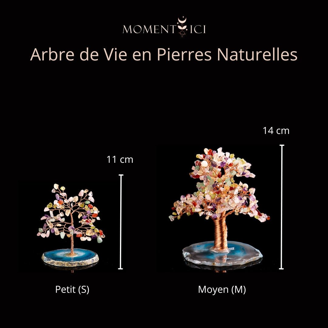 Arbre de Vie 7 Chakras et Agate - Décoration Feng Shui Bureau - Biloria