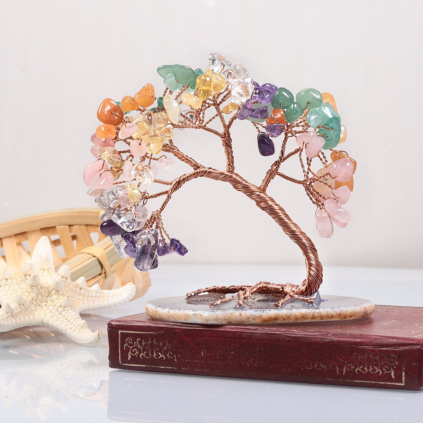 Arbre de Vie Sagesse en Pierres Naturelles - Décoration Spirituelle - Biloria