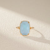 Bague Aigue Marine Argent Plaqué Or, Bijou Apaisant pour la Sérénité - Biloria