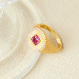 Bague Cornaline Argent Plaqué Or Énergisante – Femme - Biloria