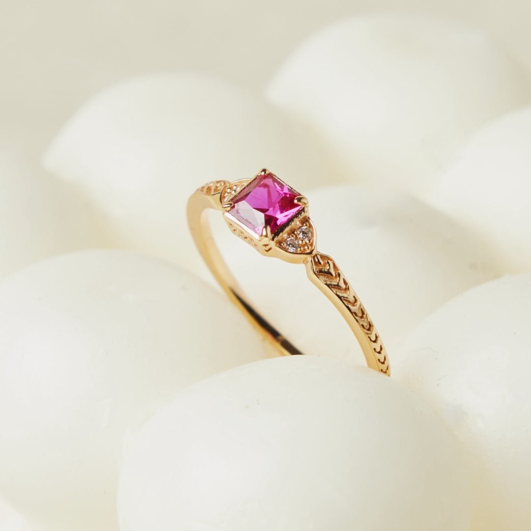 Bague Cornaline Éclat Vitalité – Argent 925 Plaqué Or - Biloria