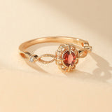 Bague Grenat Rouge – Bijou Argent Plaqué Or pour Femme - Biloria