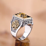 Bague Homme Six Mantras Argent 925 – Sagesse et Protection Spirituelle - Biloria