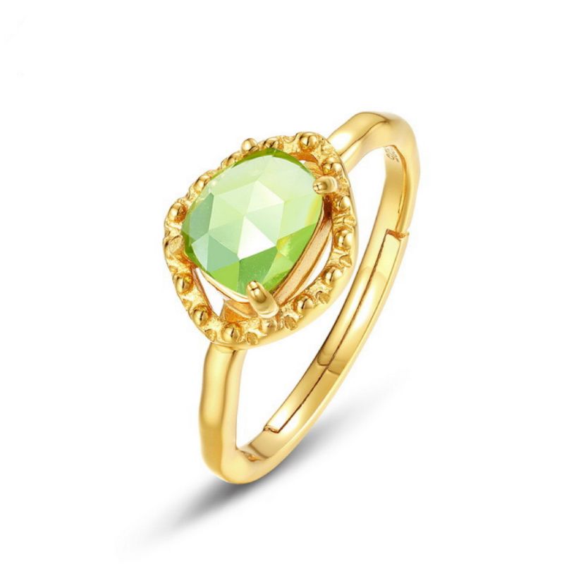 Bague Péridot Renaissance argent plaqué or tailles 49 à 56 - Biloria