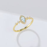 Bague Topaze Bleue Argent 925 – Bijou Cadeau pour Femme - Biloria