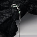 Boucle d'Oreille Aventurine Bambou Argent 925 - Biloria