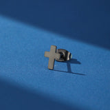 Boucle d'Oreille Croix Homme Petite Taille Acier Inoxydable - Biloria