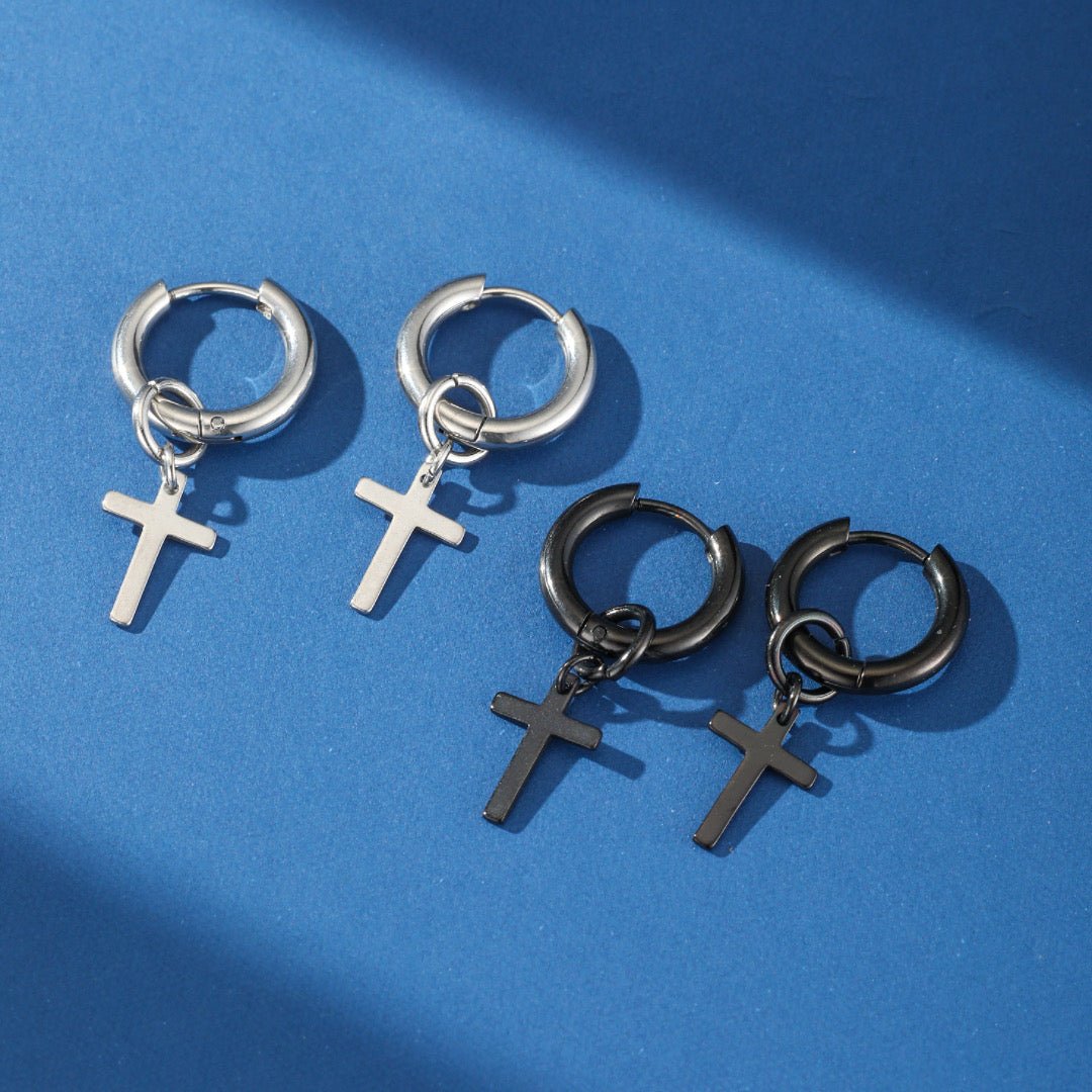 Boucle d'Oreille Croix Homme – Symbole de Foi et Style au Quotidien - Biloria