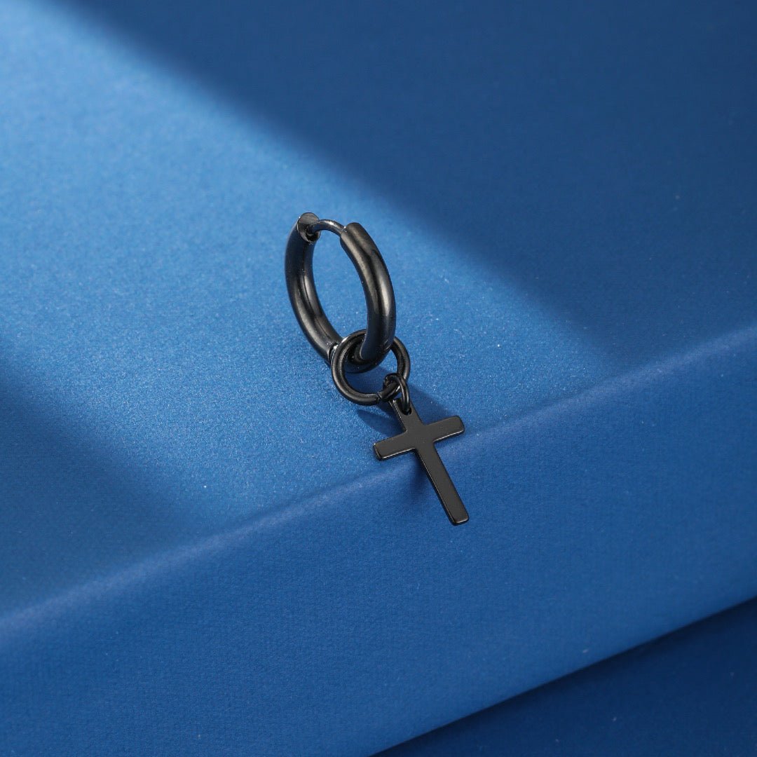 Boucle d'Oreille Croix Homme – Symbole de Foi et Style au Quotidien - Biloria