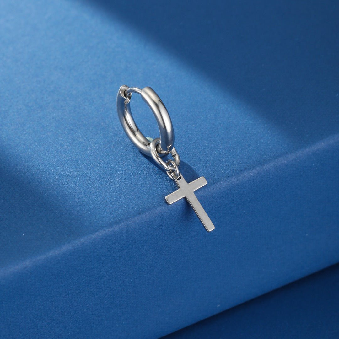 Boucle d'Oreille Croix Homme – Symbole de Foi et Style au Quotidien - Biloria
