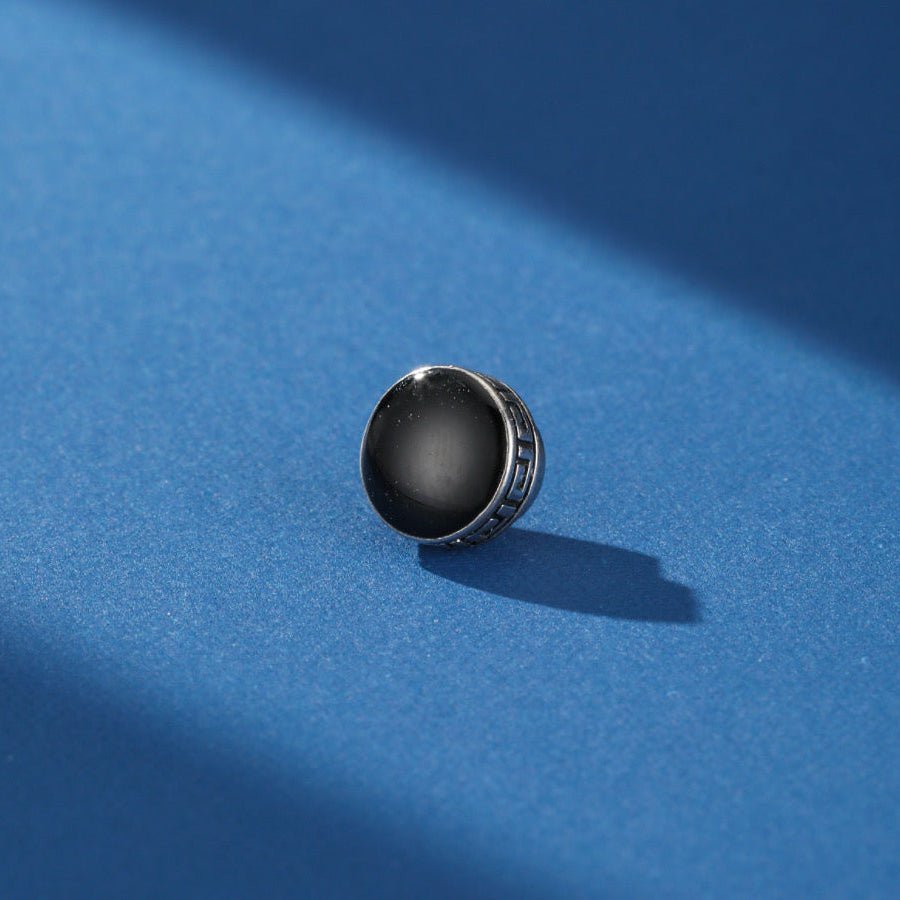 Boucle d'Oreille Homme Cercle Grec Magnétique Acier Inoxydable - Biloria