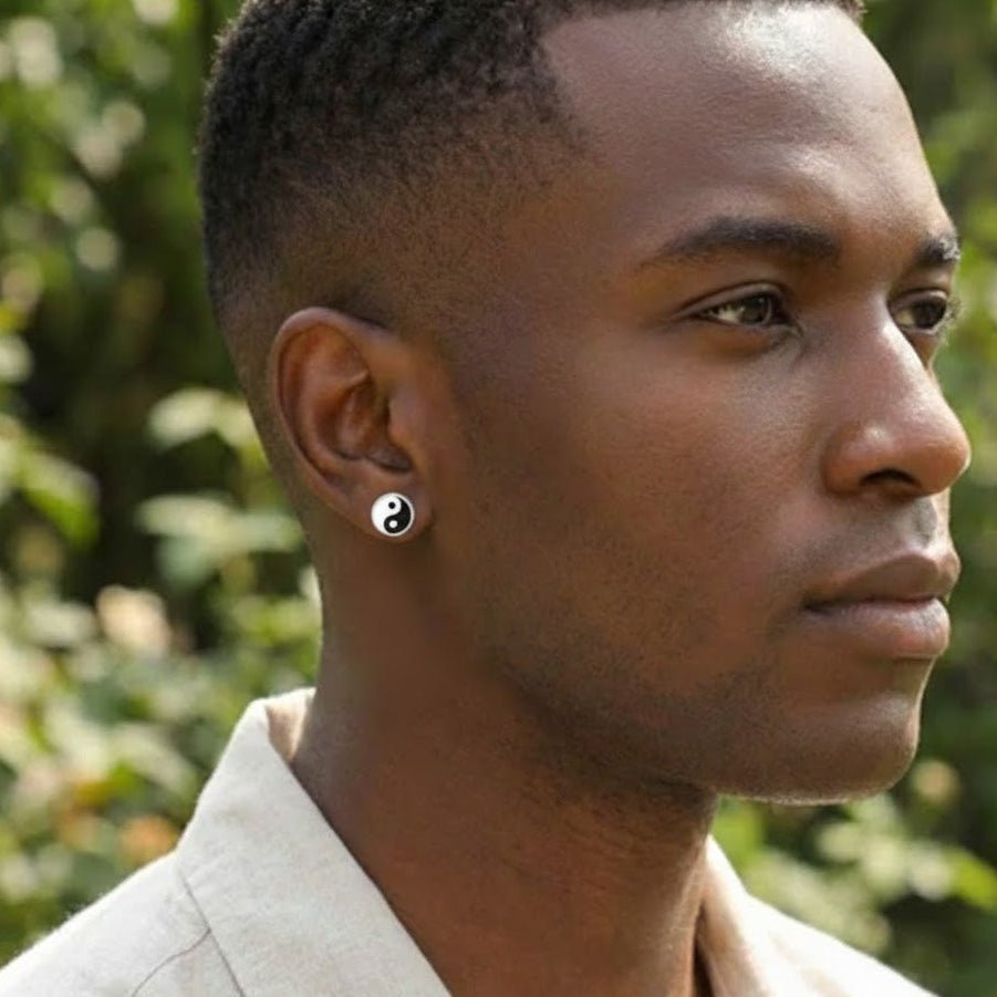Boucle d'Oreille Yin Yang Homme – Symbole d'Équilibre et Sérénité - Biloria