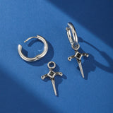 Boucle Oreille Homme Épée Acier Zircon - Biloria