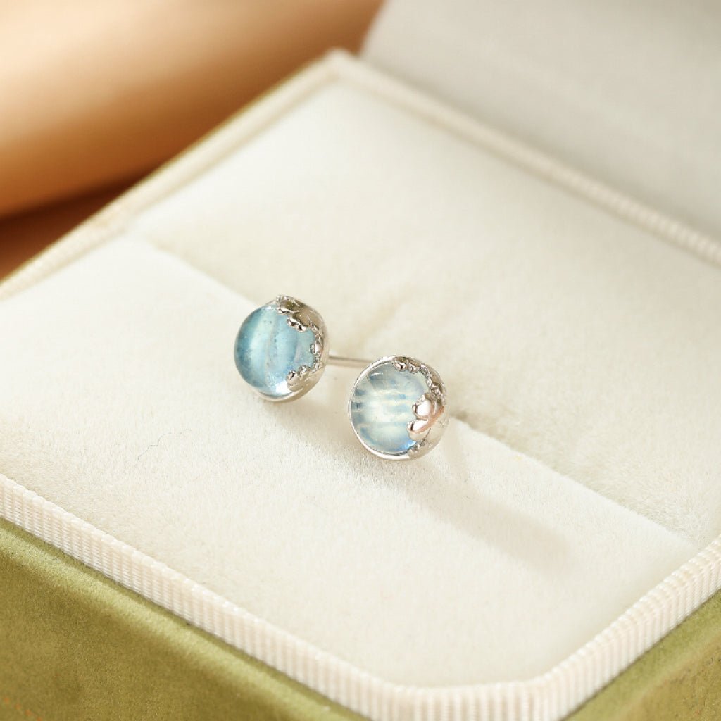 Boucles d'oreilles Aigue Marine Argent S925 Taille L - Biloria