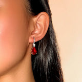 Boucles d'Oreilles Cornaline Rouge - Élégance et Vitalité - Biloria