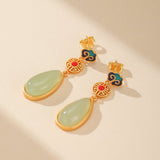Boucles d'Oreilles en Jade Naturel – Goutte Harmonie - Biloria