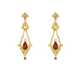Boucles d'Oreilles Grenat et Zircon – Cadeau Élégant pour Femme - Biloria