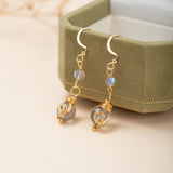 Boucles d'Oreilles Labradorite Étoile du Soir Plaqué Or - Biloria