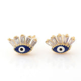 Boucles d'oreilles œil protecteur en cristal doré - Biloria