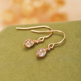 Boucles d'Oreilles Quartz Rose Argent Plaqué Or – Harmonie et Douceur - Biloria