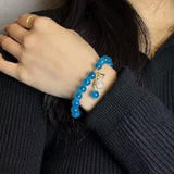 Bracelet Agate Bleue Cadeau Nature - Trésor Océanique - Biloria