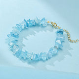 Bracelet Aigue Marine Laiton Doré – Pierre Naturelle - Biloria