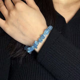 Bracelet Aigue Marine Laiton Doré – Pierre Naturelle - Biloria
