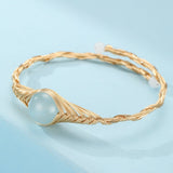 Bracelet Aigue Marine Laiton Doré – Porte-bonheur Feng Shui - Biloria