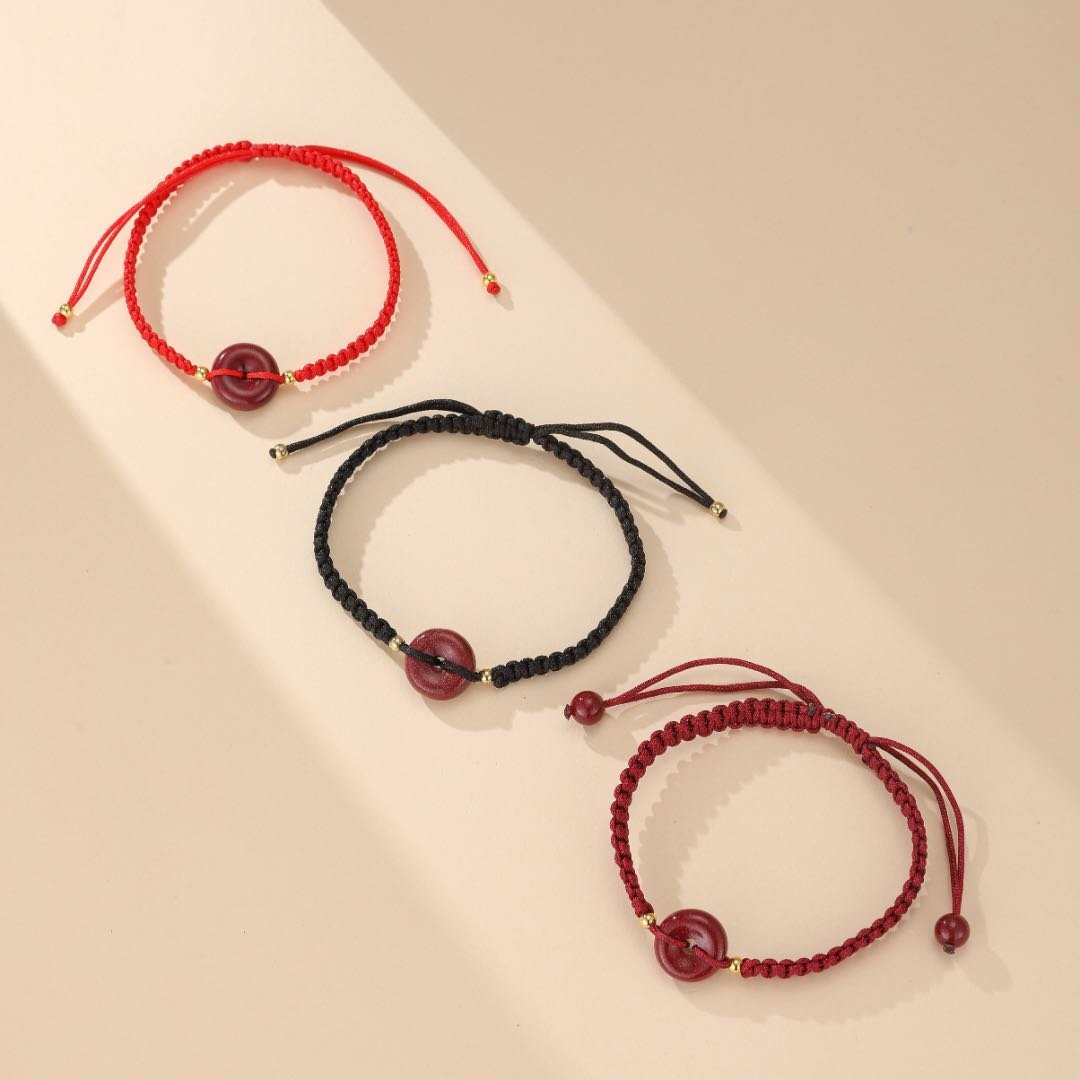 Bracelet Cordon Cinabre Rouge-Gorge – Protection et Union Spirituelle - Biloria