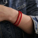 Bracelet Cordon Rouge ou Noir pour Couple et Amis – Symbole de Force - Biloria