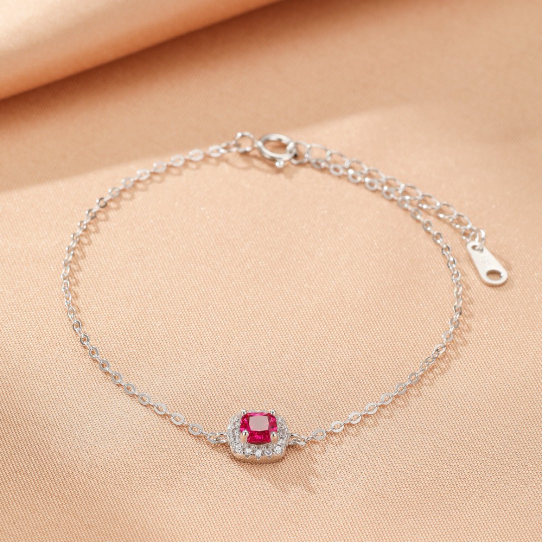 Bracelet Cornaline et Zircon en Argent Plaqué Or | Cadeau Femme - Biloria
