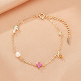 Bracelet Cornaline Perle Péridot Citrine Zircon Nacre Argent 925 - Biloria