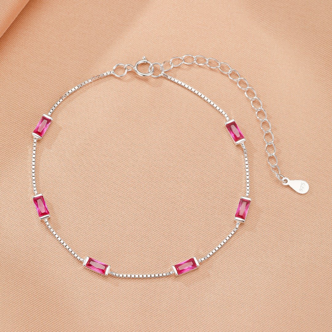 Bracelet Cornaline Rectangulaire Argent 925 – Bijou Énergie Passion - Biloria