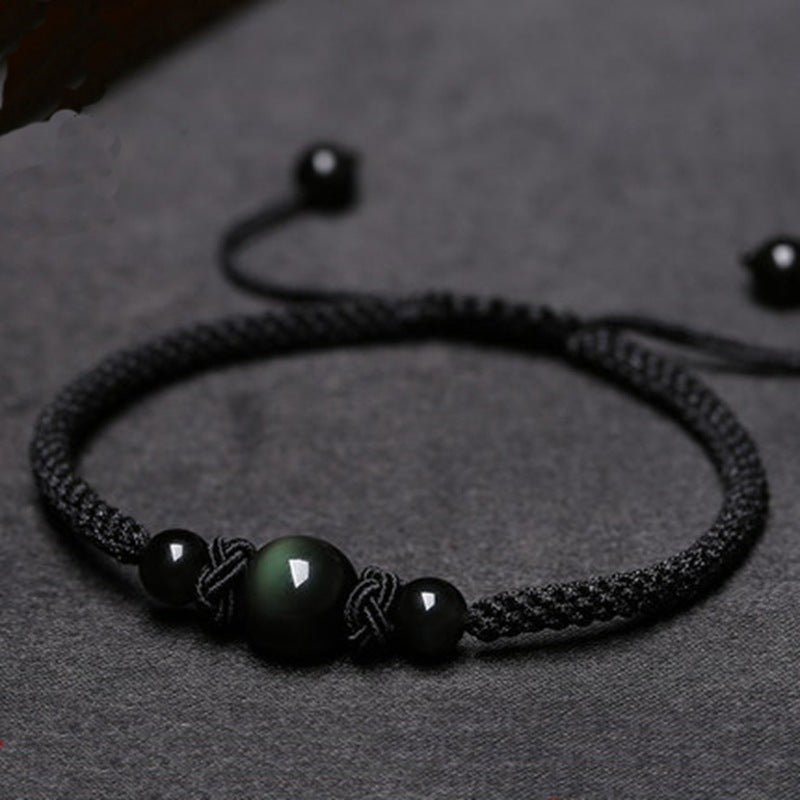Bracelet couple Agate et Obsidienne – Union et protection - Biloria