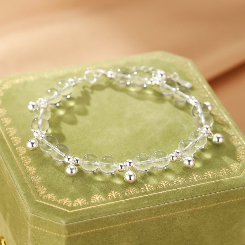 Bracelet Cristal de Roche Argent pour Femme – Pureté et Sérénité - Biloria