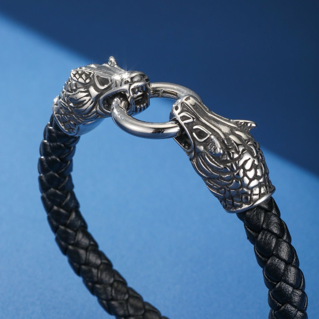 Bracelet Cuir Homme Symboles Vikings Protection - Biloria