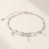Bracelet de Cheville Perle Infini Argent 925 – Bijou Symbolique - Biloria